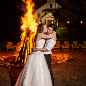 North Georgia Mountain Wedding with Bonfire
